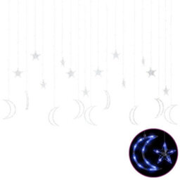Berkfield Star And Moon Fairy Lights Remote Control 345 Led Blue - thumbnail 2
