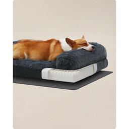 Songmics Plush Large Dog Bed, Orthopedic Pet Sofa With Foam, Washable Cover, Medium Dogs, Dark Grey - thumbnail 5