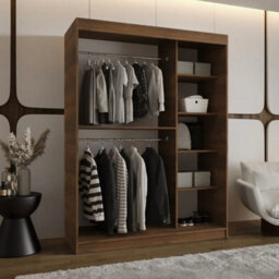 Arten Asved Oak Walnut 150Cm Sliding Door Wardrobe With Mirrored Door - thumbnail 2