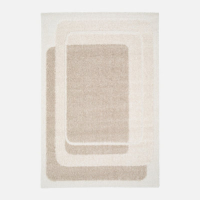 Sweeek - Indoor Rug With Beige And Cream Graphic Pattern 230X160 Cm - Akai - image 1