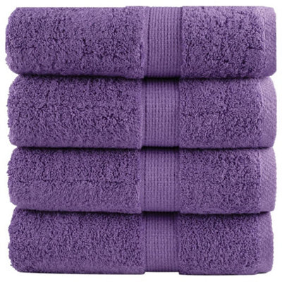 Berkfield Premium Wash Towels Solund 4 Pcs Purple 30X30 Cm 600 Gsm - image 1
