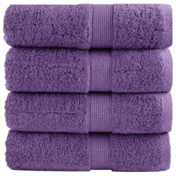 Berkfield Premium Wash Towels Solund 4 Pcs Purple 30X30 Cm 600 Gsm