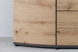 Arte Dera 81 Sideboard Display Cabinet - Oak Artisan & Graphite Grey Elegance With Led Option - W1600mm X H1170mm X D420mm - thumbnail 6