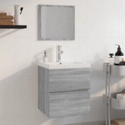 Berkfield Bathroom Furniture Set Grey Sonoma Engineered Wood - thumbnail 1