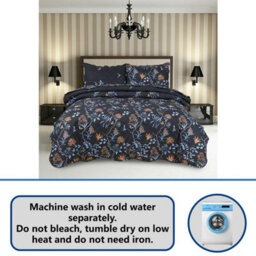 TheWhiteWater Limited Bedspread - Luxury Quilted - Reversible - Bed Throw Warm Quilt - Bedspread Patchwork Heer Design Set 150 Gsm - 3 Tog - thumbnail 2