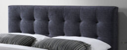 Save On Goods UK 4Ft6 Double Dark Grey Soft Touch, Button Back Fabric Upholstered Bed Frame Bedstead - thumbnail 4