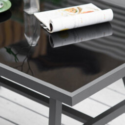 Wyld Haus Rovama 8-Seater L-Shaped Garden Furniture Set - 2X 3-Seater Sofas, Bench, Rectangular Dining Table - thumbnail 9