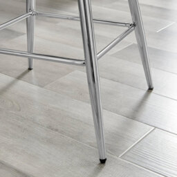 Furniturebox Corona 2X White Faux Leather Silver Legs Bar Stools - Breakfast Bar Stools - Kitchen Bar Stools - Bar Chairs - thumbnail 5
