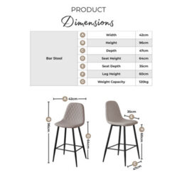 Furniturebox Corona 2X White Faux Leather Silver Legs Bar Stools - Breakfast Bar Stools - Kitchen Bar Stools - Bar Chairs - thumbnail 6