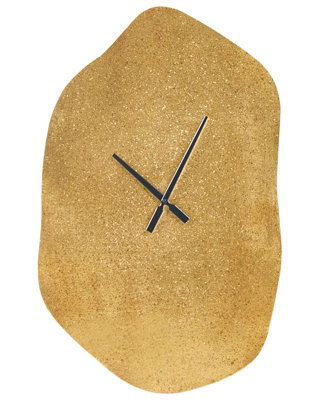Wyld And Coco Aurora Brass-Finish Wall Clock 78 X 50 Cm Irregular Shape With Black Hands - image 1