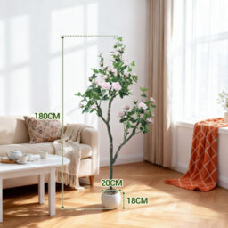 London Boutique 180Cm Artificial Rose Tree In Pot, Pink Faux Flower Tree, Uv Resistant Silk Foliage, Indoor Outdoor Wedding Décor - thumbnail 3