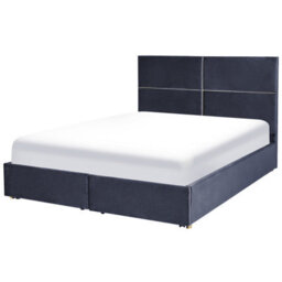 Beliani Ottoman Bed Velvet Vernoyes 180 X 200 Cm (Eu Super King) Black - thumbnail 5