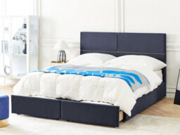 Beliani Ottoman Bed Velvet Vernoyes 180 X 200 Cm (Eu Super King) Black - thumbnail 2