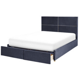 Beliani Ottoman Bed Velvet Vernoyes 180 X 200 Cm (Eu Super King) Black - thumbnail 7