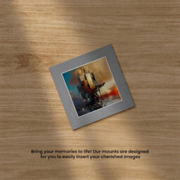Ak Frames 8X8 Mid Grey Picture Mounts To Fit 6X6 Aperture Size - Mount Board Only (No Frame Included) - thumbnail 5