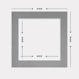 Ak Frames 8X8 Mid Grey Picture Mounts To Fit 6X6 Aperture Size - Mount Board Only (No Frame Included) - thumbnail 3