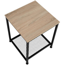 Tectake Bedside Table Derby - Industrial Style, With Grid Shelf, 45.5 X 45.5 X 55.5 Cm - Industrial Wood Light, Oak Sonoma - thumbnail 3