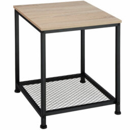 Tectake Bedside Table Derby - Industrial Style, With Grid Shelf, 45.5 X 45.5 X 55.5 Cm - Industrial Wood Light, Oak Sonoma - thumbnail 1