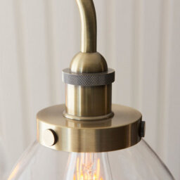 Loops 2 Pack Adjustable Antique Brass Pendant Lights With Clear Glass Shades For Stylish Interiors - thumbnail 7