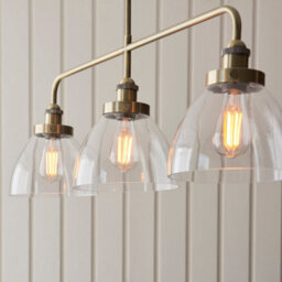Loops 2 Pack Adjustable Antique Brass Pendant Lights With Clear Glass Shades For Stylish Interiors - thumbnail 5