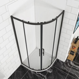 AVER-GROWTH 800X800X1850mm Matt Black Bathroom Quadrant Shower Enclosure Shower Screen Door Safety Glass - thumbnail 3