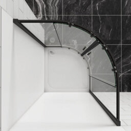 AVER-GROWTH 800X800X1850mm Matt Black Bathroom Quadrant Shower Enclosure Shower Screen Door Safety Glass - thumbnail 4