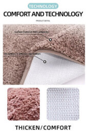 Thick Plush Anti Slip Bathroom Mat  Absorbent Floor & Tub Rug For Home Use - thumbnail 7