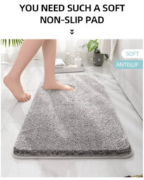 Thick Plush Anti Slip Bathroom Mat  Absorbent Floor & Tub Rug For Home Use - thumbnail 6