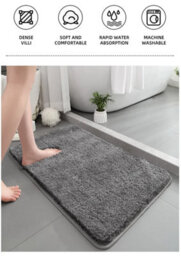 Thick Plush Anti Slip Bathroom Mat  Absorbent Floor & Tub Rug For Home Use - thumbnail 3