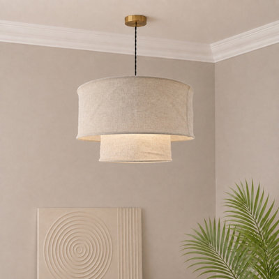 CGC Lighting Cgc Marisol Large 50Cm Two Tier Oatmeal Linen Lampshade - image 1