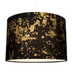 Happy Homewares Modern Black Cotton Fabric Lamp Shade With Gold Foil Decor For Table Or Ceiling - thumbnail 2