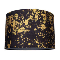 Happy Homewares Modern Black Cotton Fabric Lamp Shade With Gold Foil Decor For Table Or Ceiling - thumbnail 1