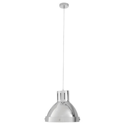 Orsina Bowl Shaped Pendant Light With Chrome Finish, Industrial Style Pendant Lighting Fixture, Cord Ceiling Light - image 1