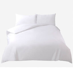 Ohs 100% Cotton Duvet Cover With Pillow Case Bedding Set, White - Single - thumbnail 2