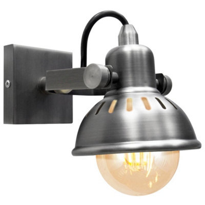 Long Life Lamps Company Vintage Wall Light Dark Grey Pewter Finish Adjustable Swivel Spot Wall Light M004 - image 1