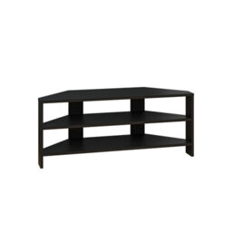 "Decortie Thales Corner Tv Stand For 32"" Tvs With Open Shelves & Soft Rounded Edge 110Cm Modern Multimedia Console, Black" - thumbnail 2