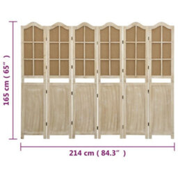 Berkfield 6-Panel Room Divider Brown 214X165 Cm Fabric - thumbnail 7