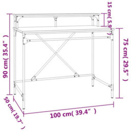 Walplus Desk Sonoma Oak 100X50X90 Cm Engineered Wood And Iron - thumbnail 9