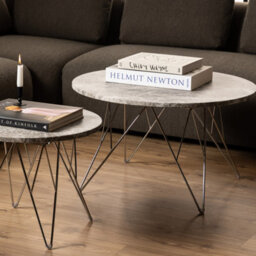 Furniture To Go Prunus Round Coffee Table With Grey-Brown Marble Top - thumbnail 4