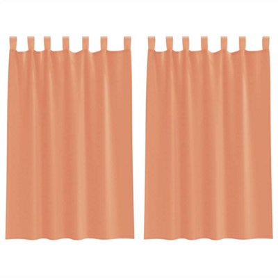 Berkfield Durable Voile Curtains With Loops 2 Pcs Terracotta 140X175 Cm - image 1