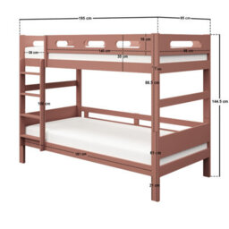 Flair Elijah Detachable Wooden Bunk Bed Pink - thumbnail 6