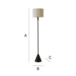 Valuelights Mitch Black Triangle Floor Lamp With Linen Stripe Shade And Led Bulb - thumbnail 7