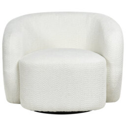 Beliani Swivel Armchair Tore Fabric Off-White - thumbnail 4