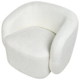 Beliani Swivel Armchair Tore Fabric Off-White - thumbnail 6