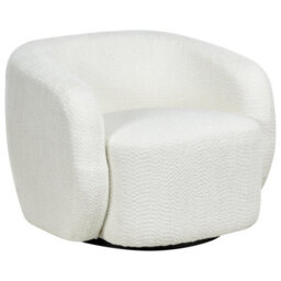 Beliani Swivel Armchair Tore Fabric Off-White