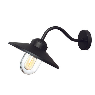 Stylish Outdoor Ip44 Wall Light Sconce In Black With Led E27 Bulb