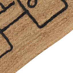 Wyld And Coco Natural Jute Rug 60 X 150 Cm Rectangular - Handwoven Hopscotch Motif, Braided Boho Border - thumbnail 3