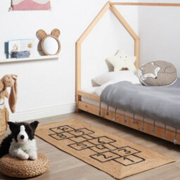 Wyld And Coco Natural Jute Rug 60 X 150 Cm Rectangular - Handwoven Hopscotch Motif, Braided Boho Border - thumbnail 2
