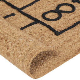 Wyld And Coco Natural Jute Rug 60 X 150 Cm Rectangular - Handwoven Hopscotch Motif, Braided Boho Border - thumbnail 5