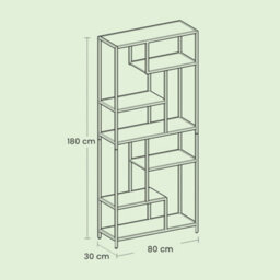 Songmics Bookcase, 6-Tier Bookcase, Geometric Display Shelf, Standing Storage Shelf, Rustic Brown And Black - thumbnail 8